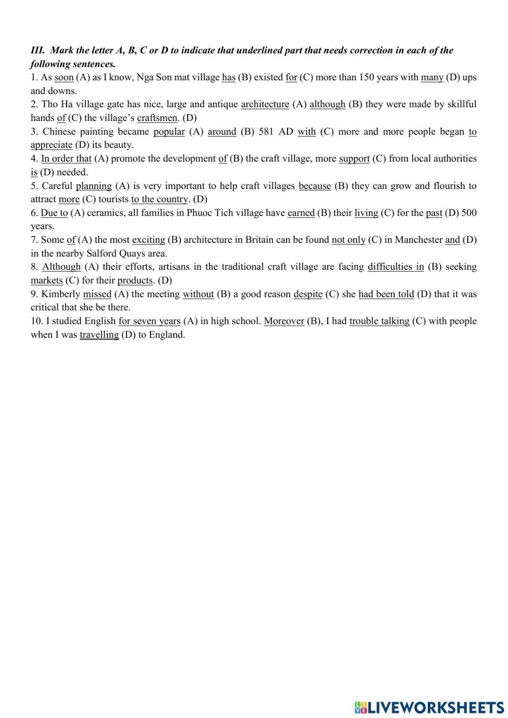 Chữa lỗi sai - Clauses