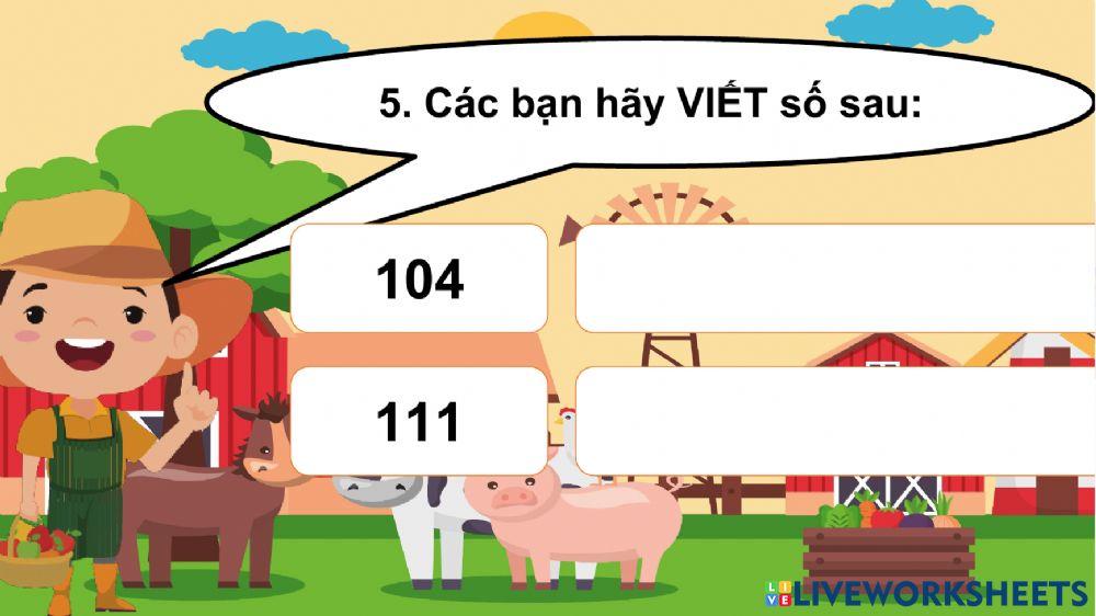 Các số từ 101 tới 110 - phần 2