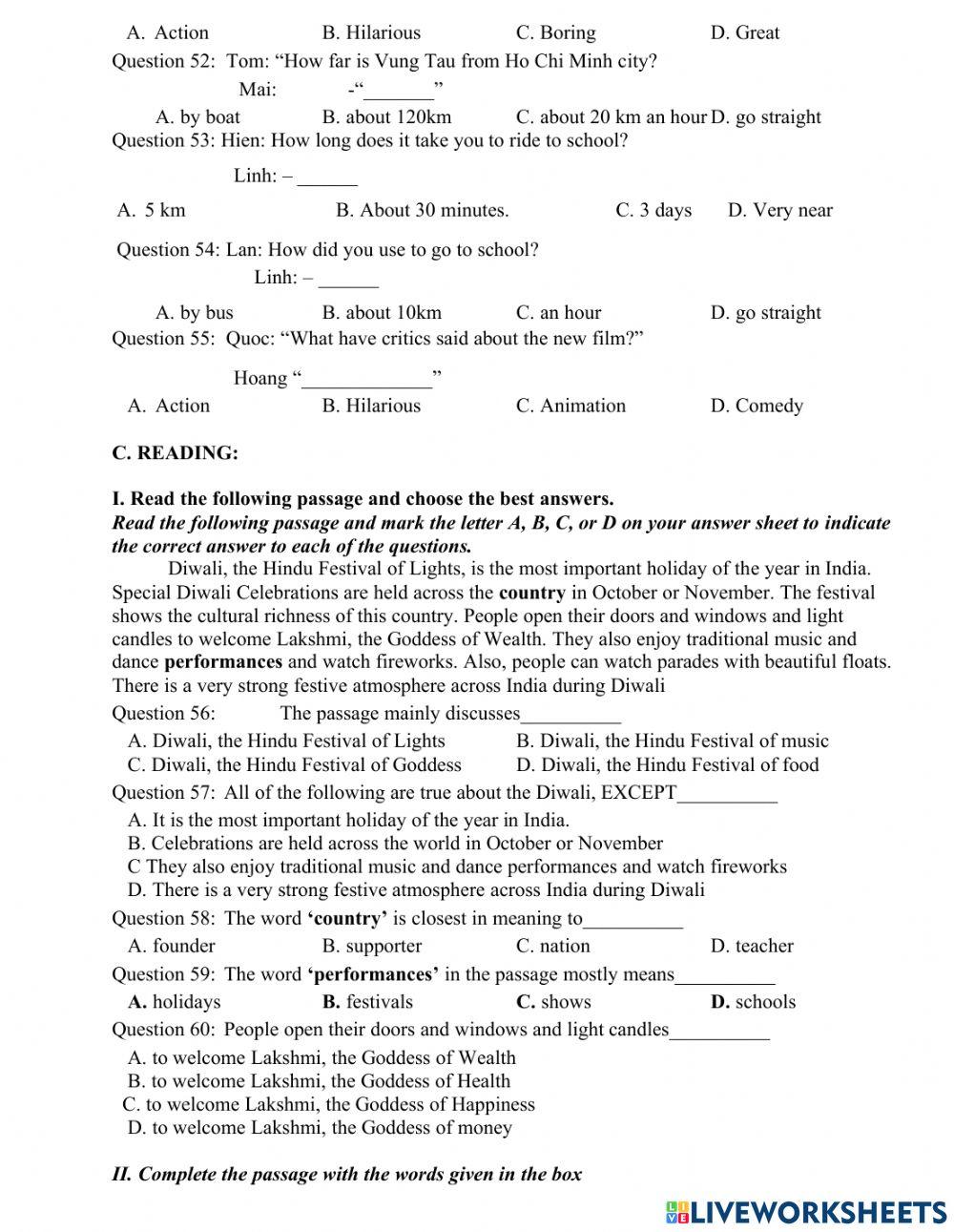 Mid-second term revision