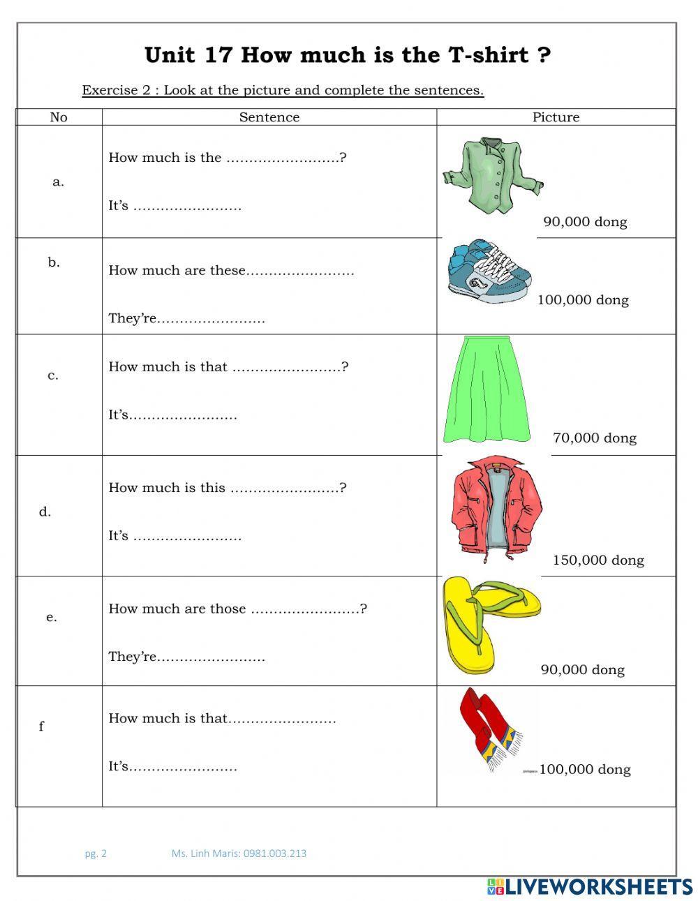 Unit 17. How much is the T-shirt?