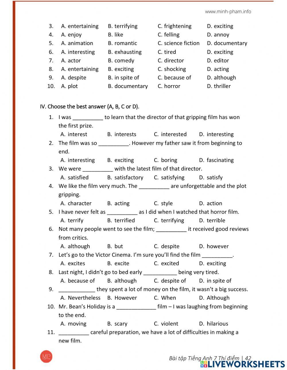 Engish 7 Unit 8 Version 2