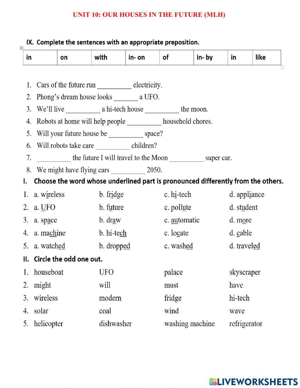 Grade 6 Unit 10 Our houses in the future