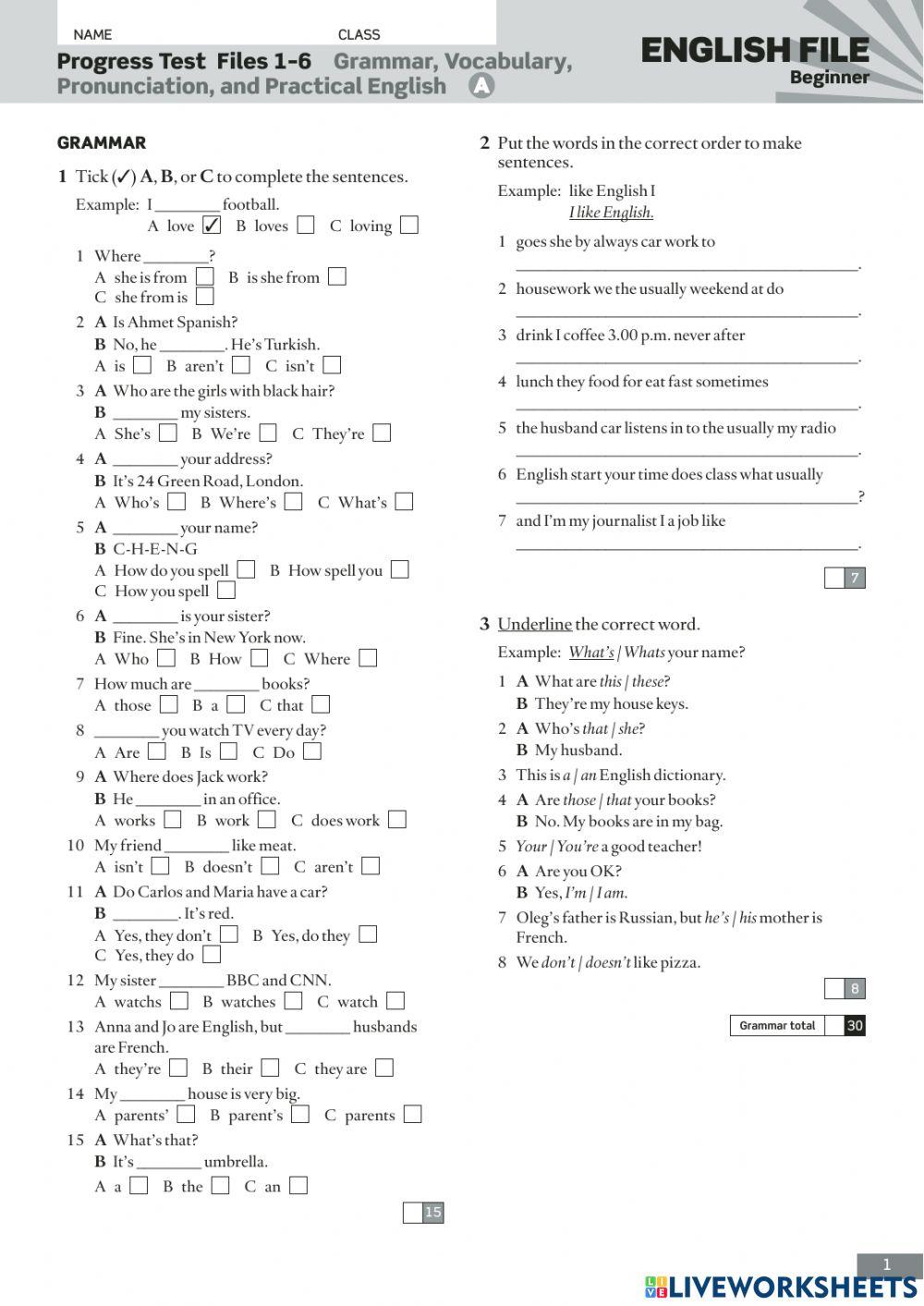 Retake Mid-Course Beginner (Units1-6)