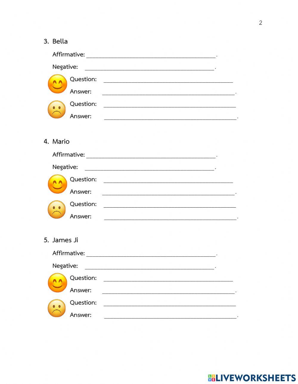 Exercise 1 can-can't