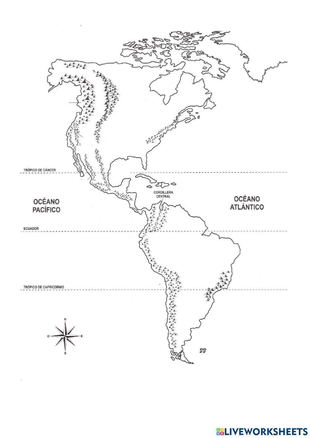 Mapa Físico América