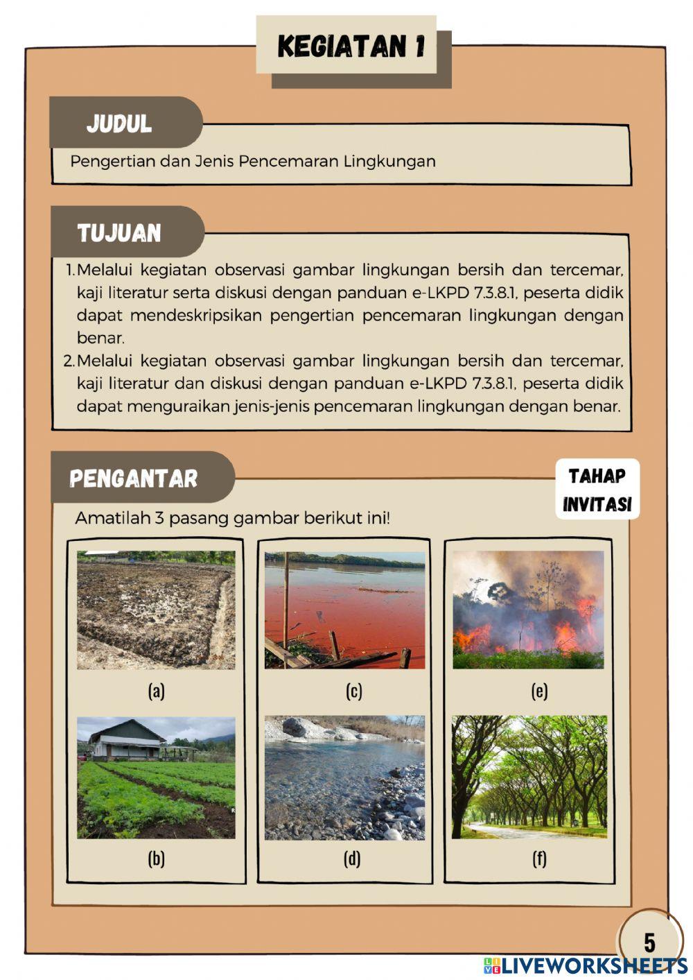 E-LKPD 7.3.8.1 Pengertian Pencemaran dan Pencemaran Tanah