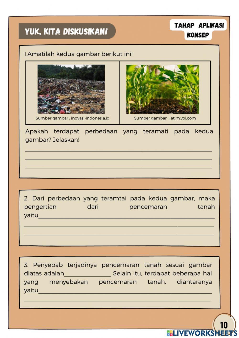 E-LKPD 7.3.8.1 Pengertian Pencemaran dan Pencemaran Tanah