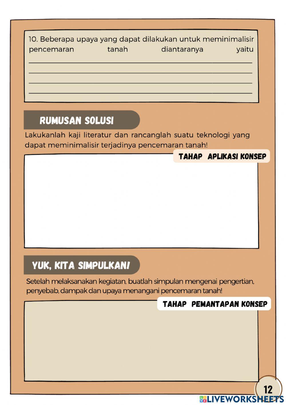 E-LKPD 7.3.8.1 Pengertian Pencemaran dan Pencemaran Tanah