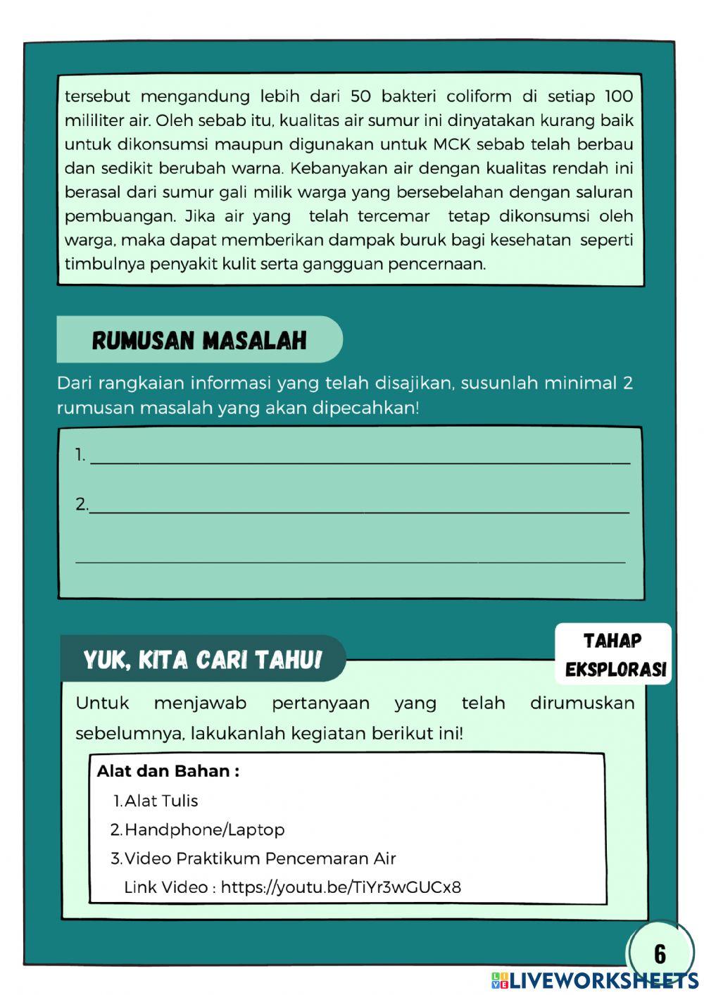 E-LKPD 7.3.8.2 Pencemaran Air