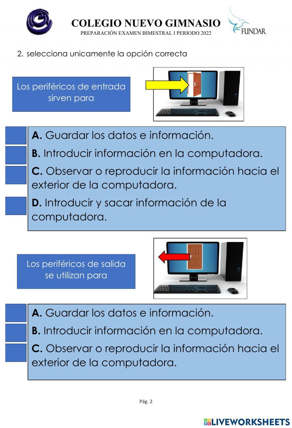 Preparación examen bimestral