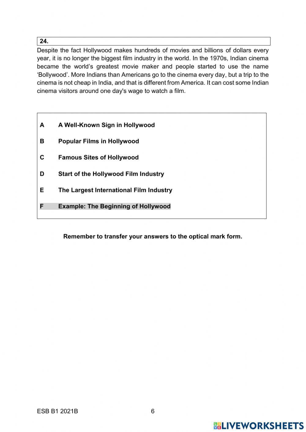 ESB B1 2021B READING