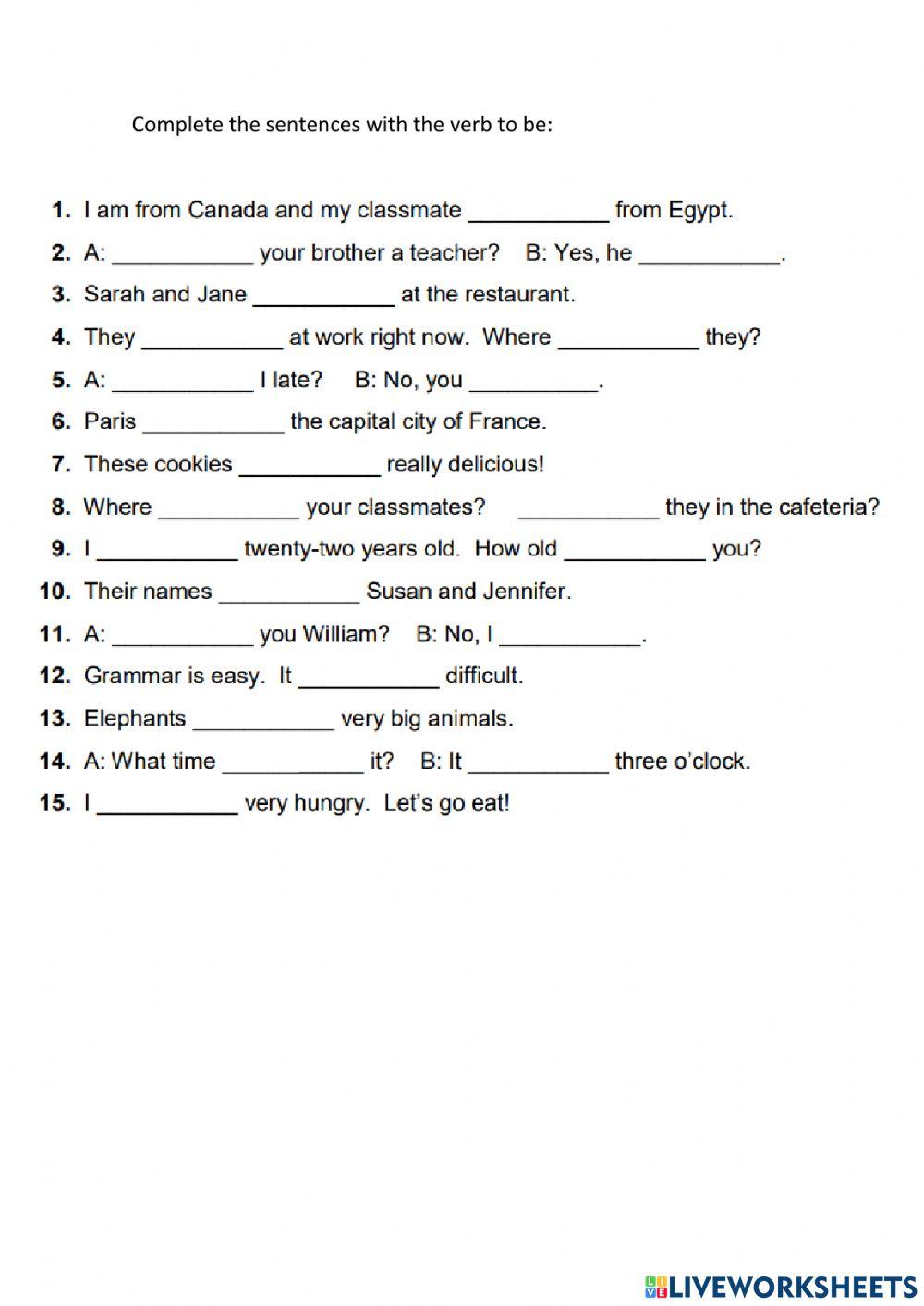 To be, possessive adj and pronouns