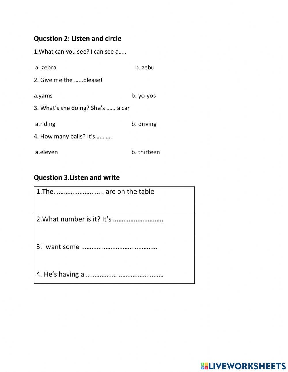 Listening mid-term test