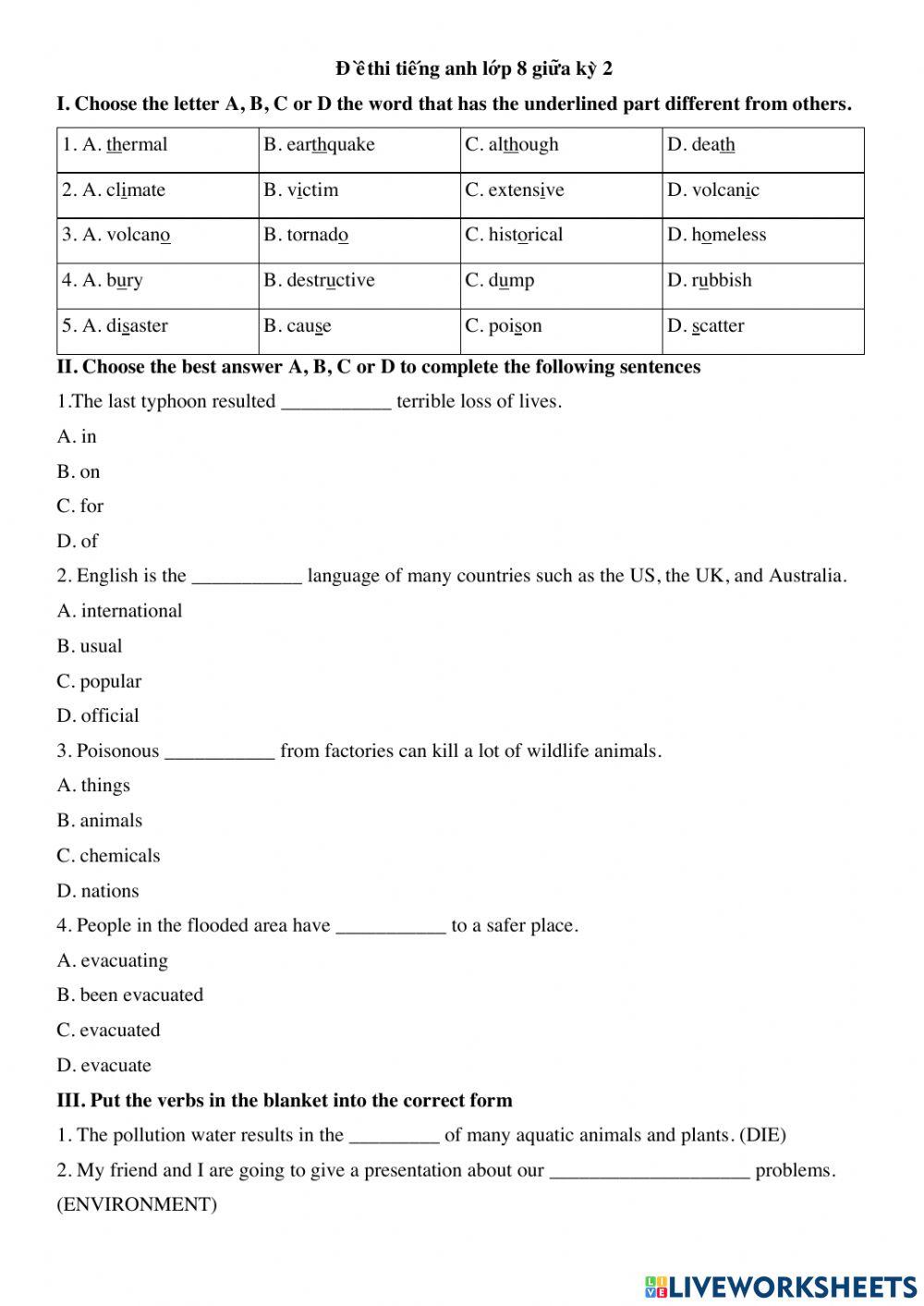 Mid Second Term Test