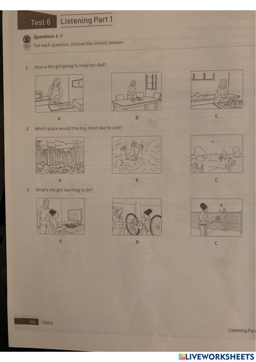 PET listening full test