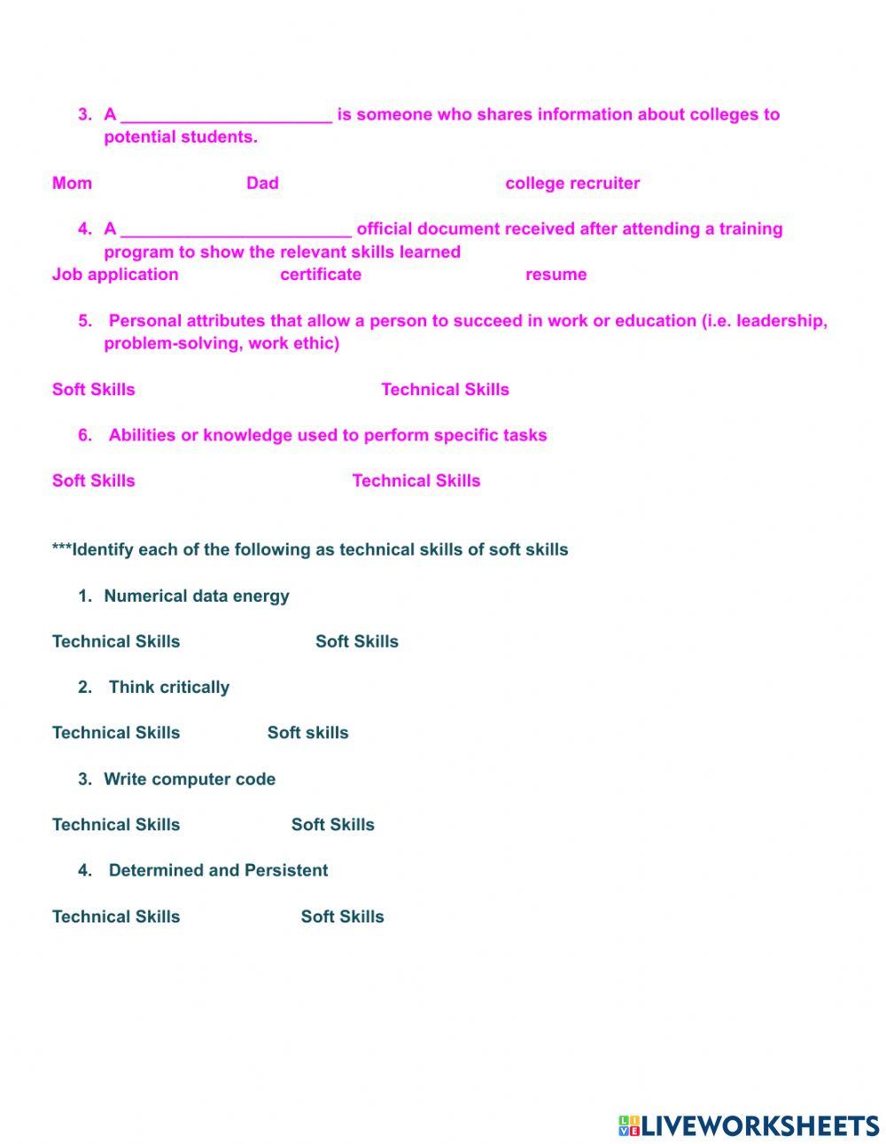 Career Pathways and goals