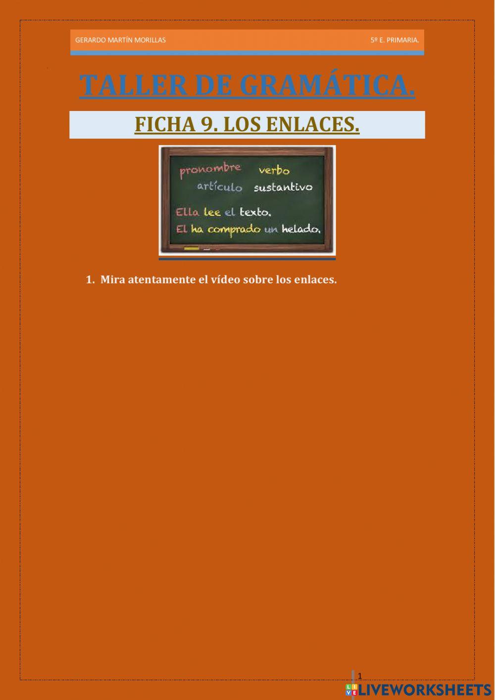 Taller de gramática. Ficha 9.