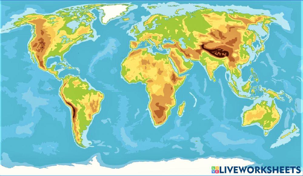 Mapa físic món