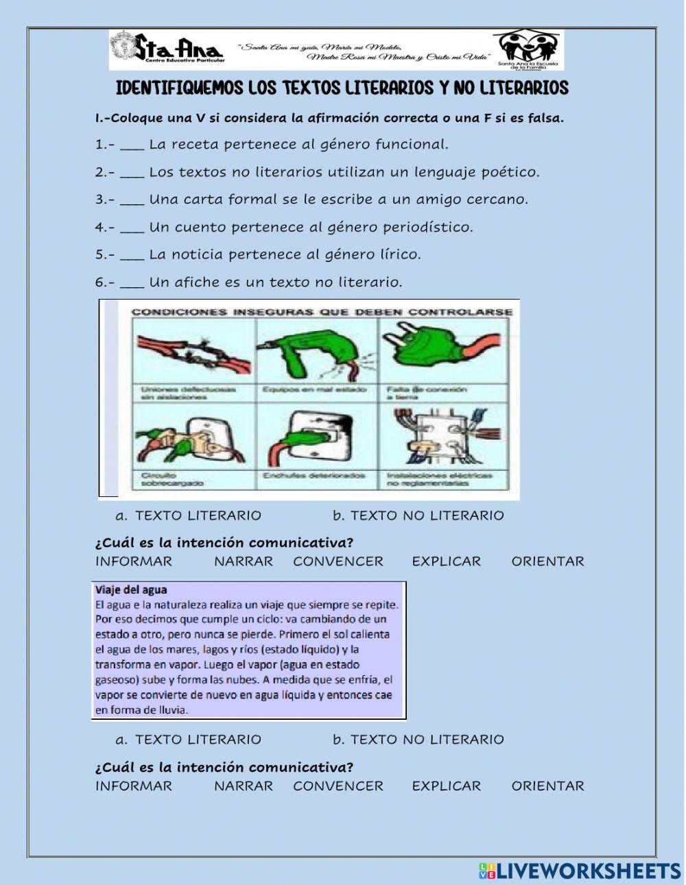 Textos literarios y no literarios