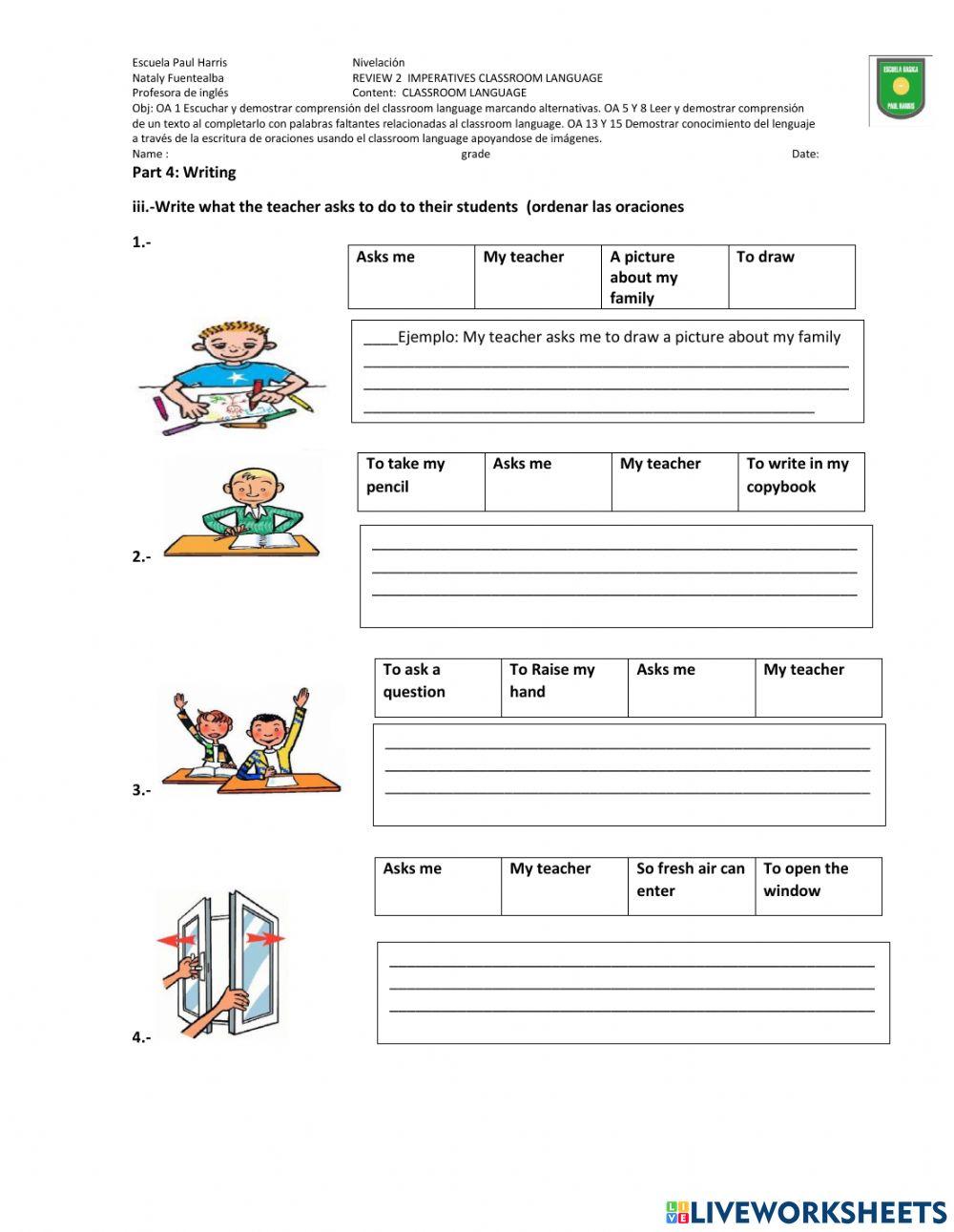 Review 2 classroom language