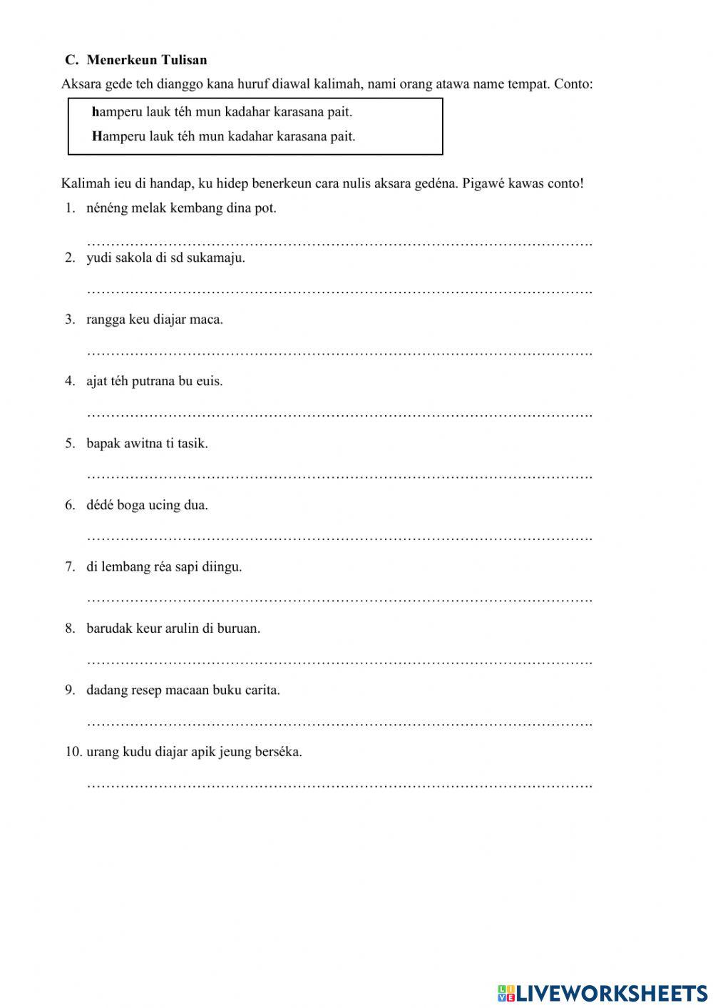 Aksara gede jeung awalan di-