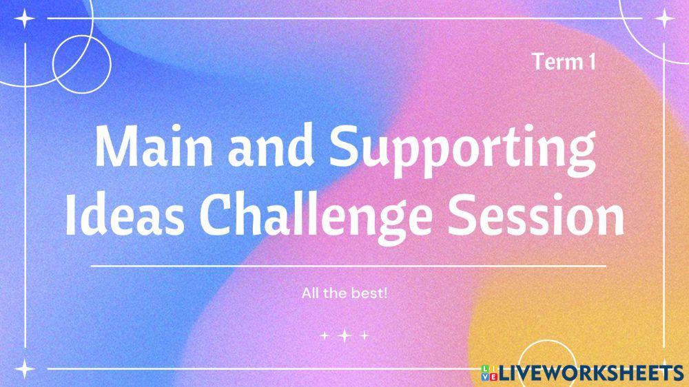 Main and supporting ideas