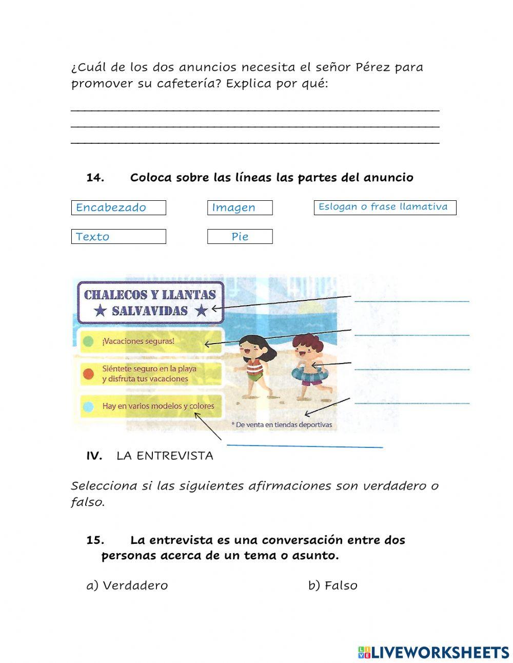 Ejercicios de refuerzo marzo