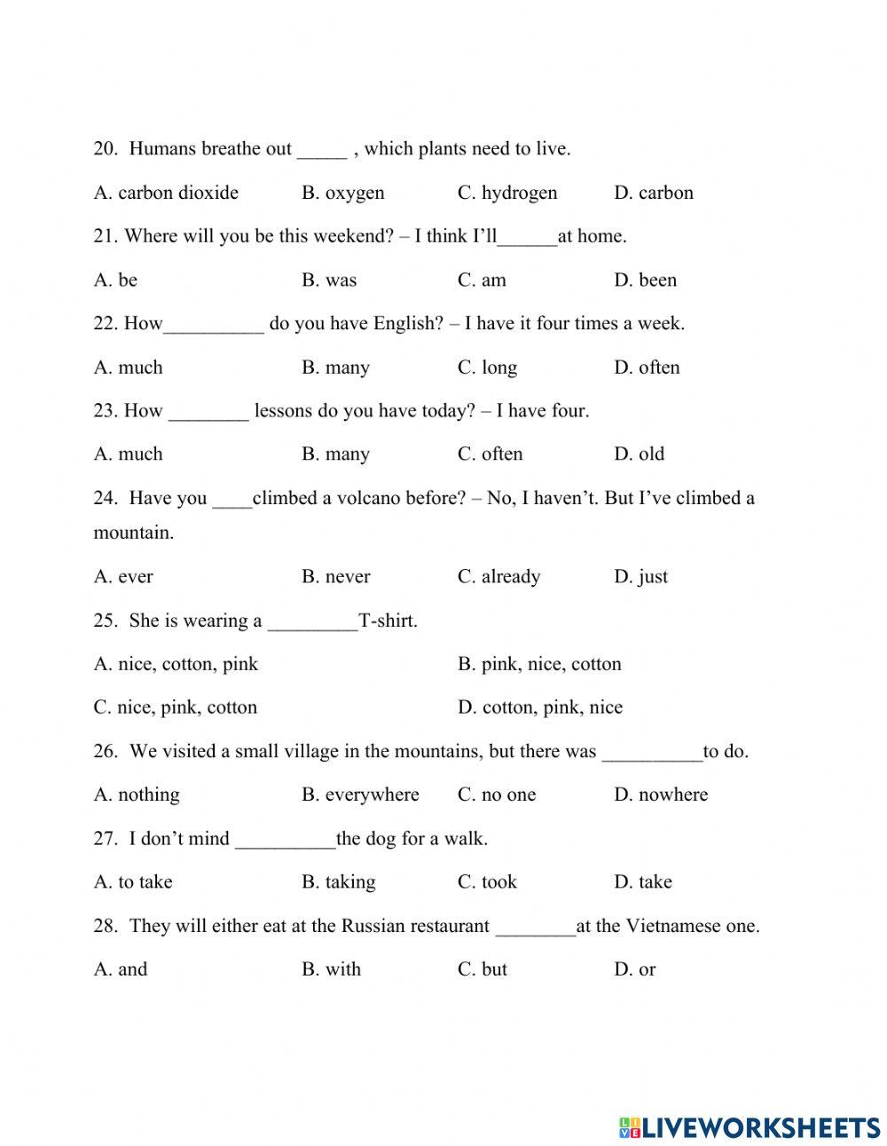 Đề Anh vào 6 đợt 2 vòng 2 Arc 2021-2022