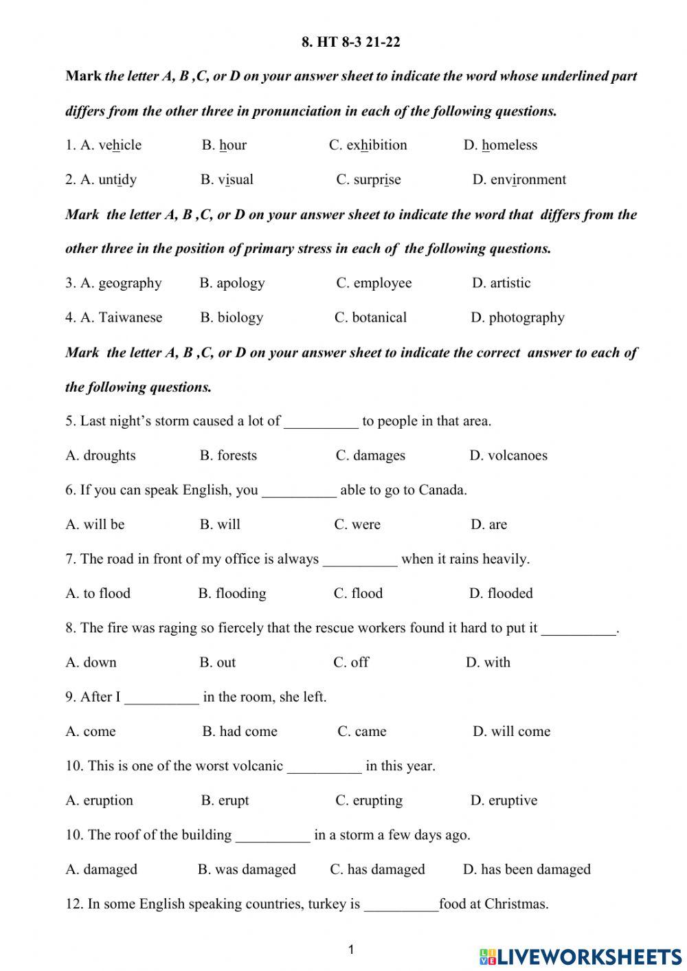 8 ht 8 3 21 22 worksheet live worksheets