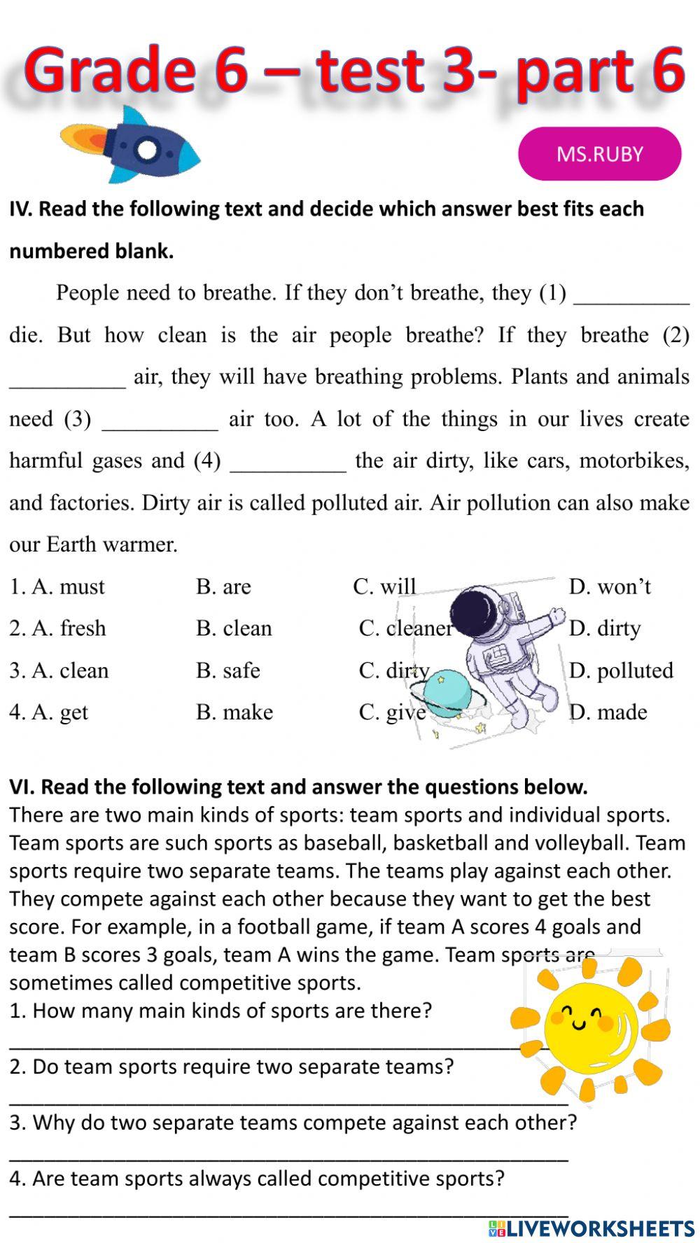 Grade 6 test 3 part 6