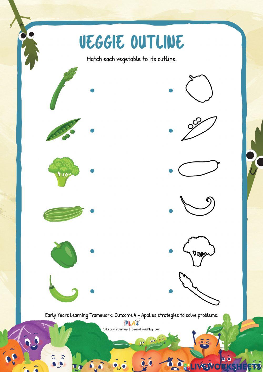 Gus The Asparagus - Veggie Outline