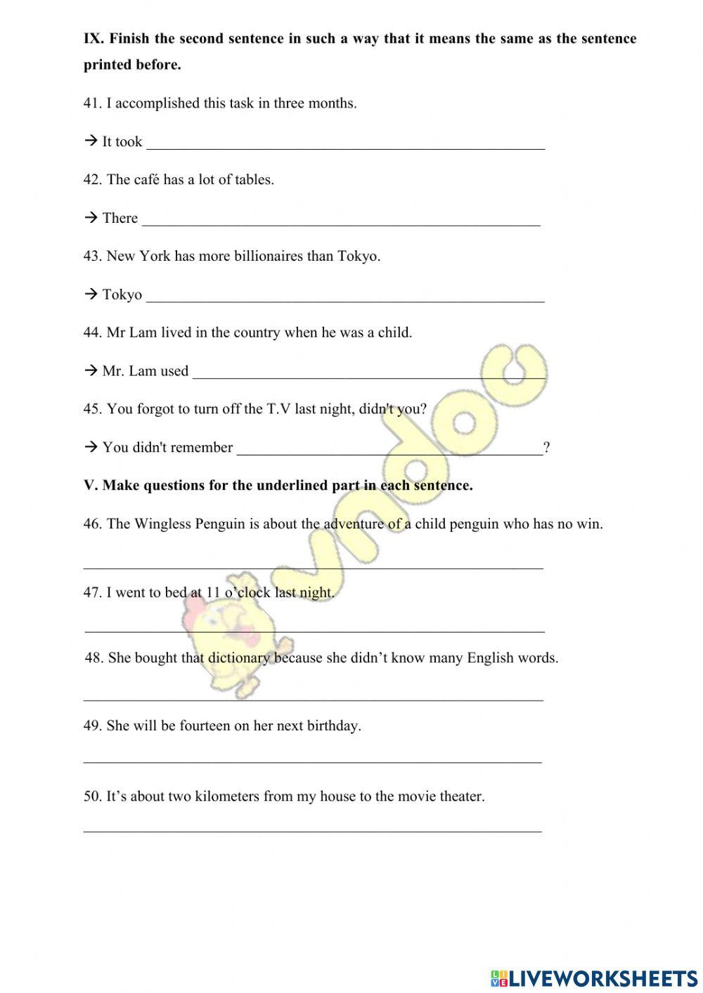 Đề Anh ôn vào 6 CG 2020