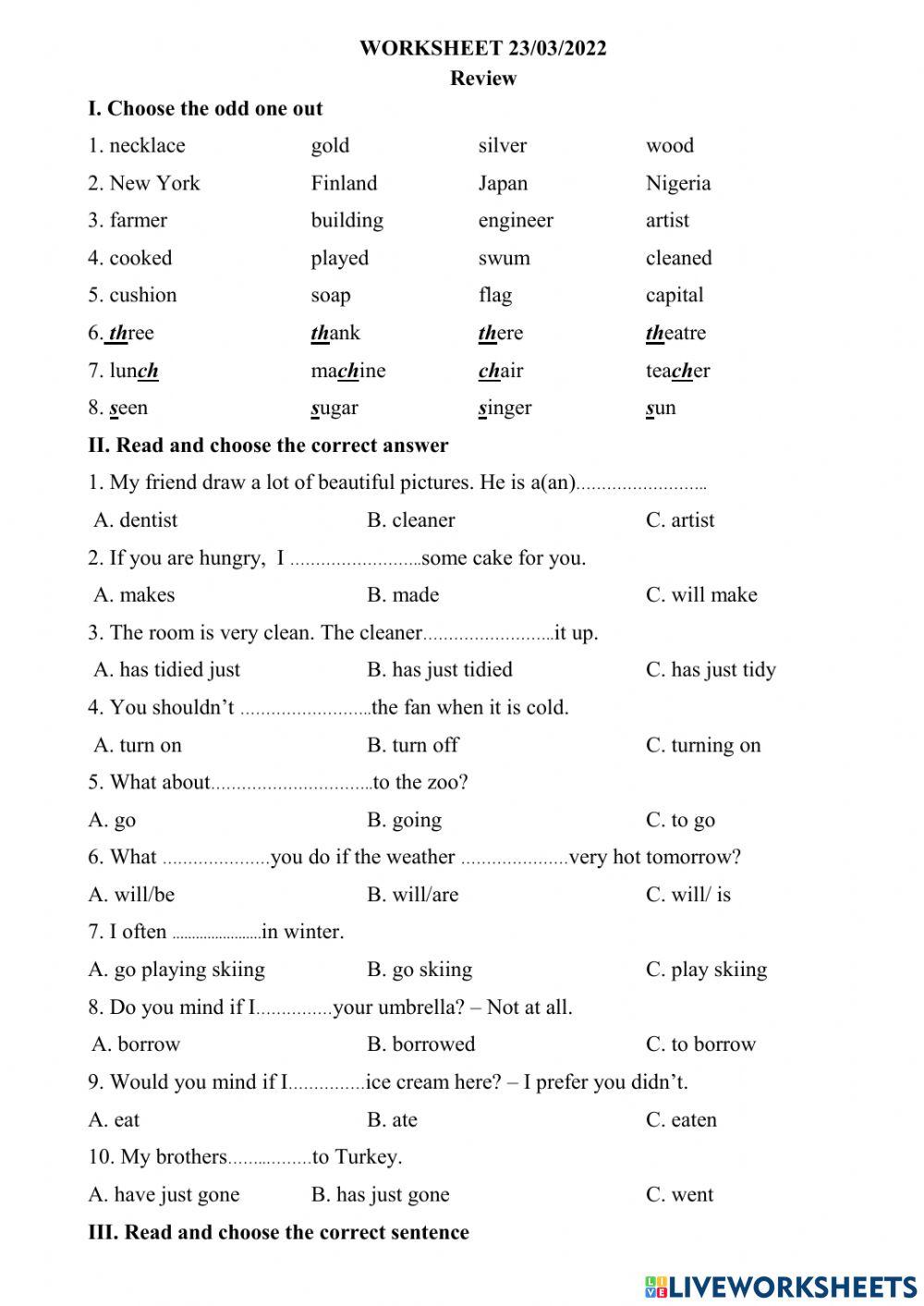 Worksheet 23-3