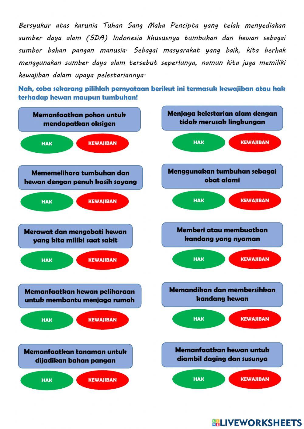 Latihan Tematik Tema 6