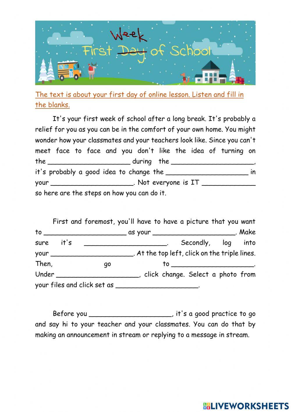 First Week of School