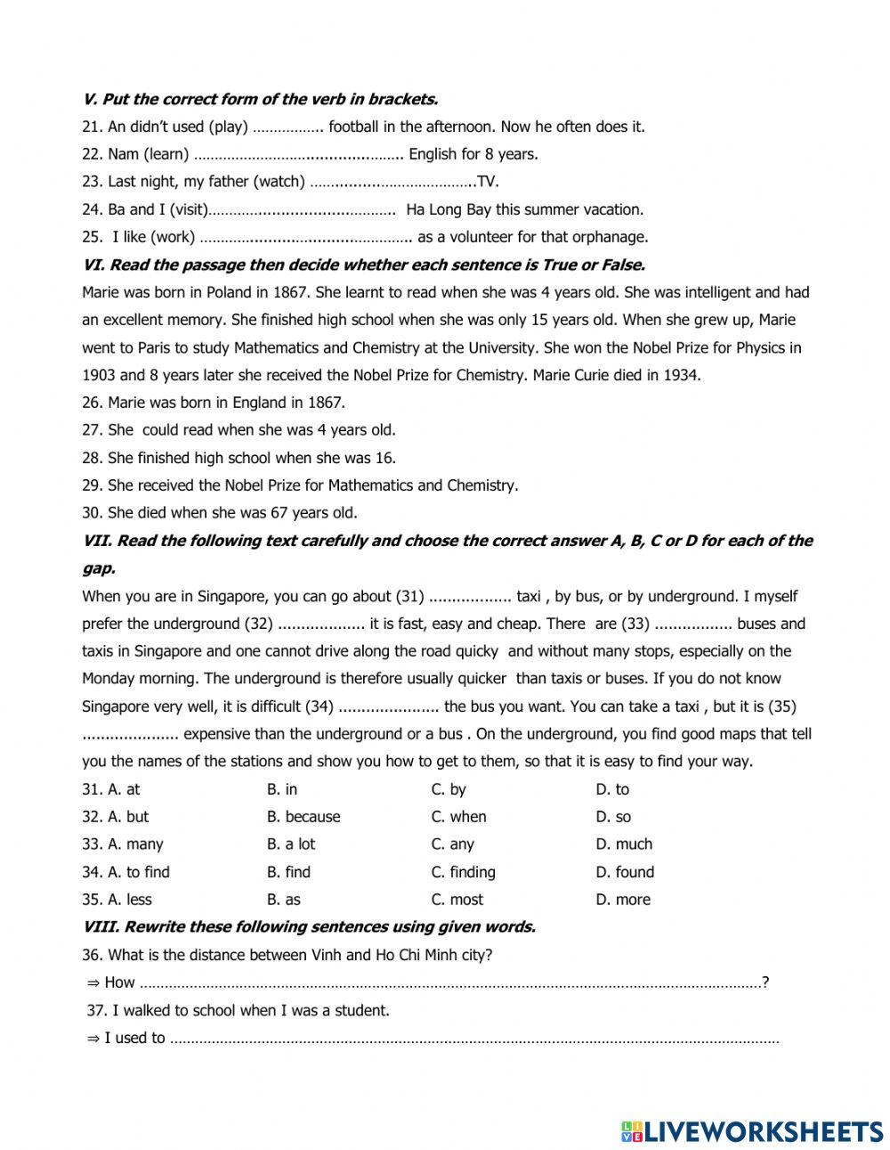 English Practice test