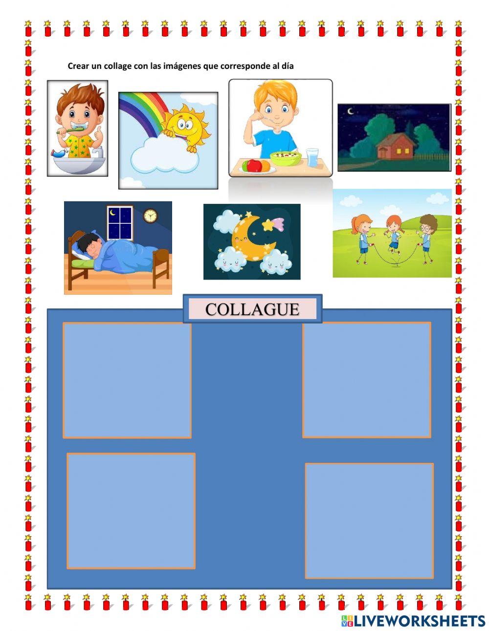 Crear un collage con las imágenes que corresponde al día