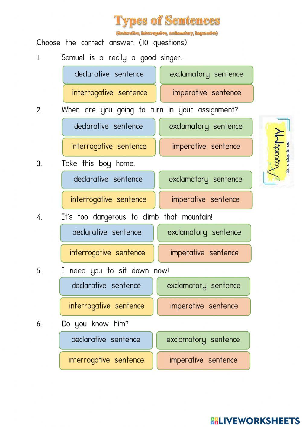 Types of Sentences