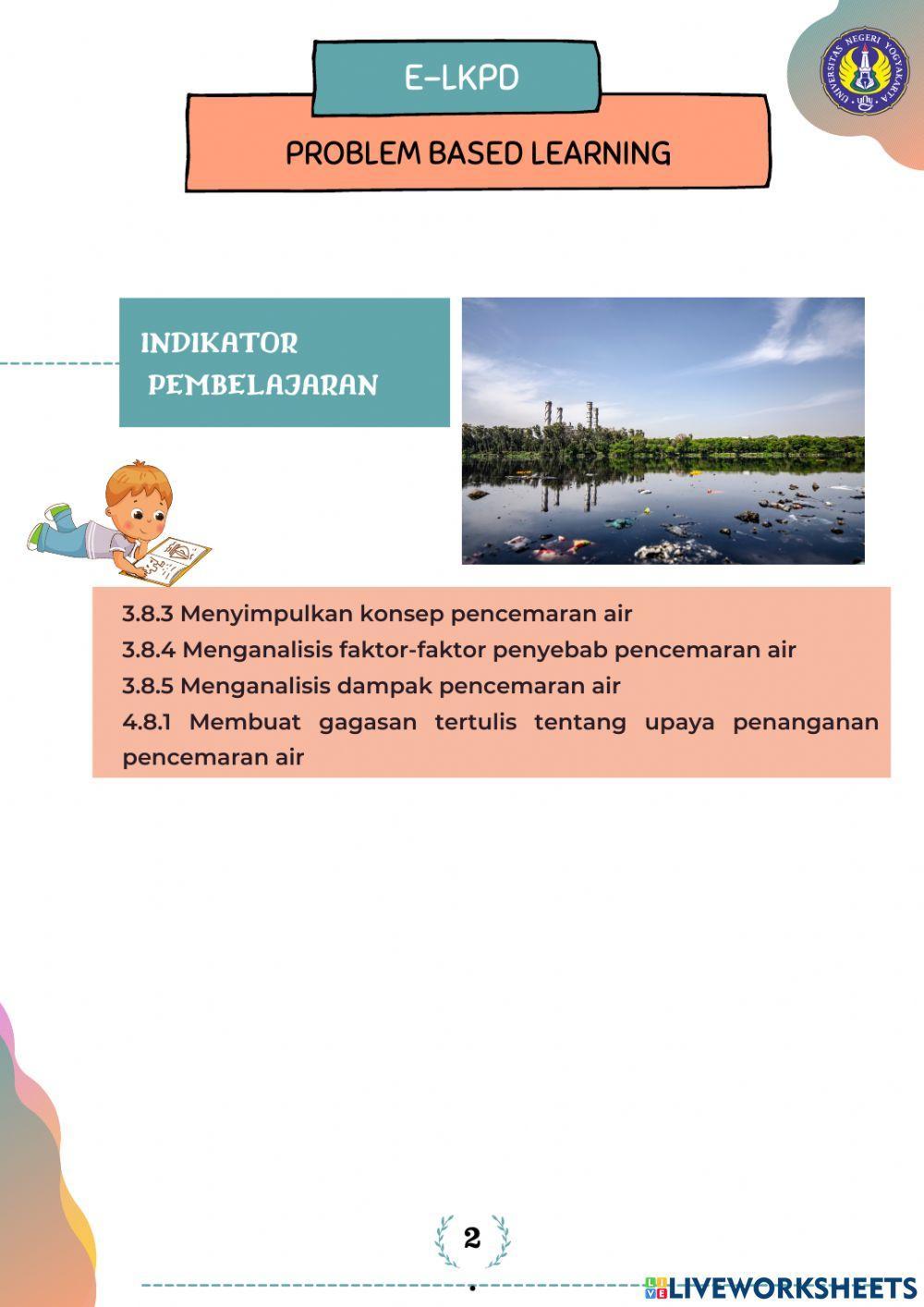 E-LKPD IPA Berbasis PBL Materi Pencemaran Air