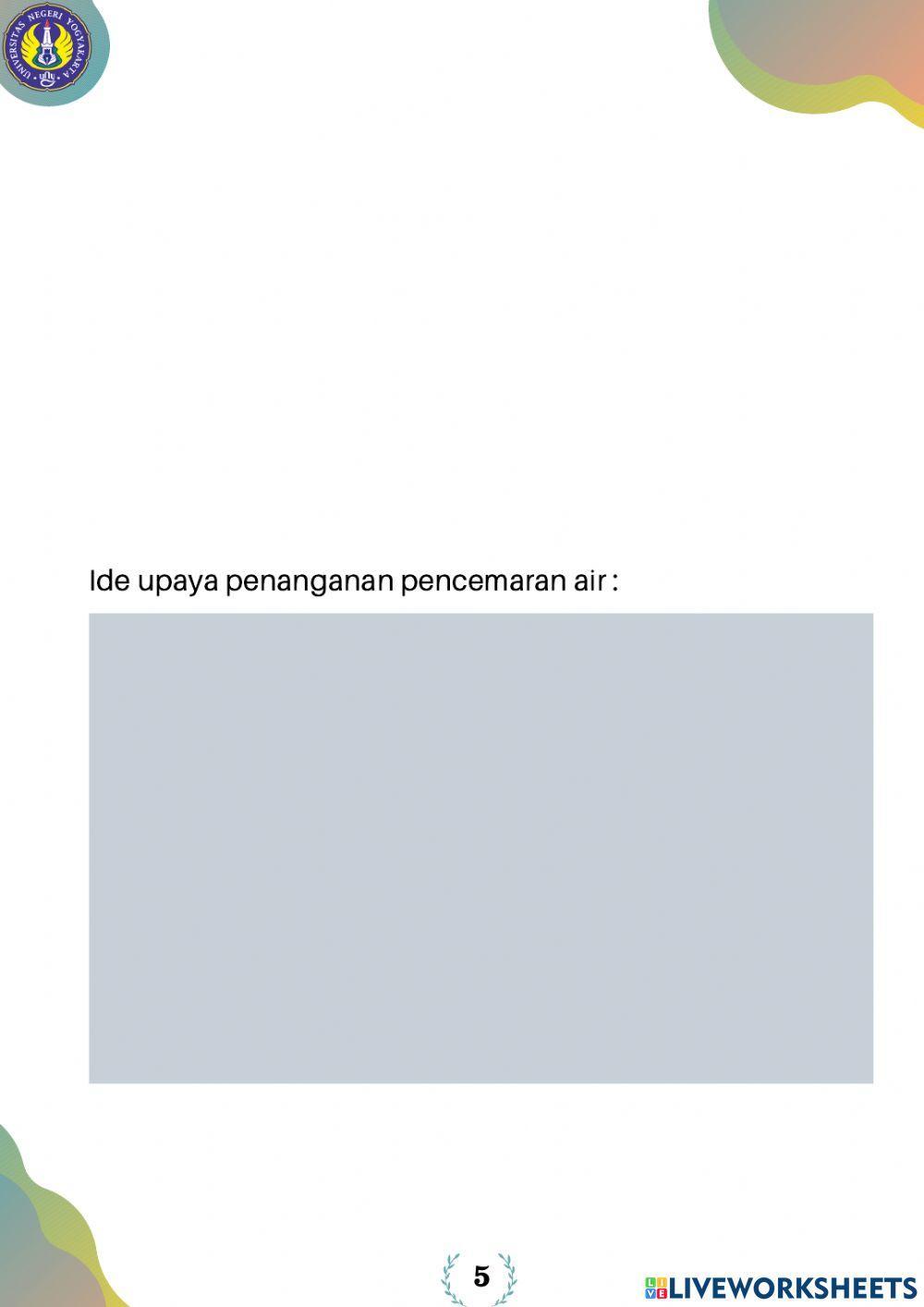 E-LKPD IPA Berbasis PBL Materi Pencemaran Air