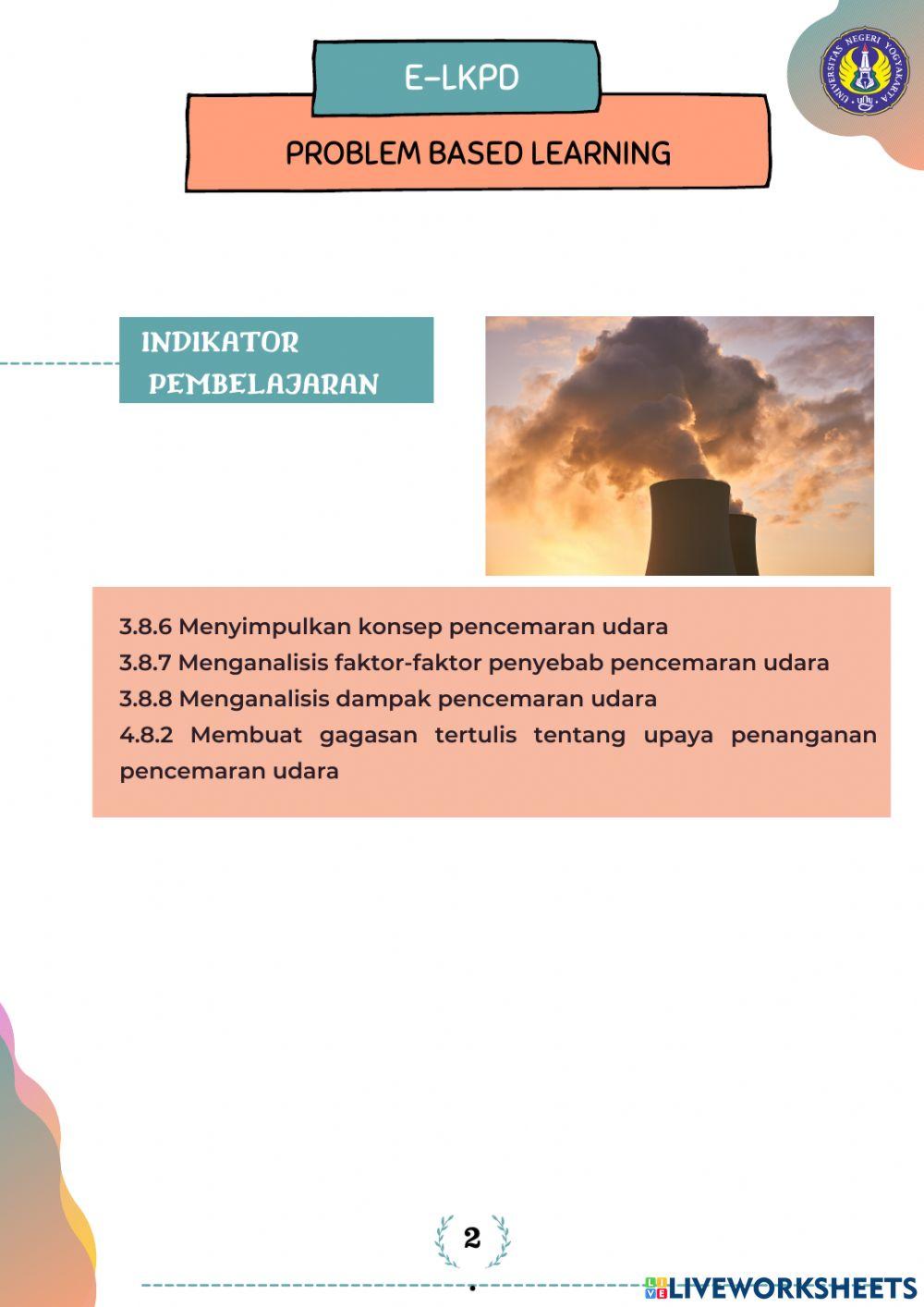 E-LKPD IPA Berbasis PBL Materi Pencemaran Udara