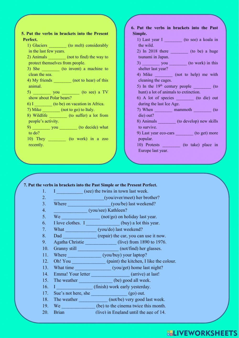 Tenses Revision Grade 6