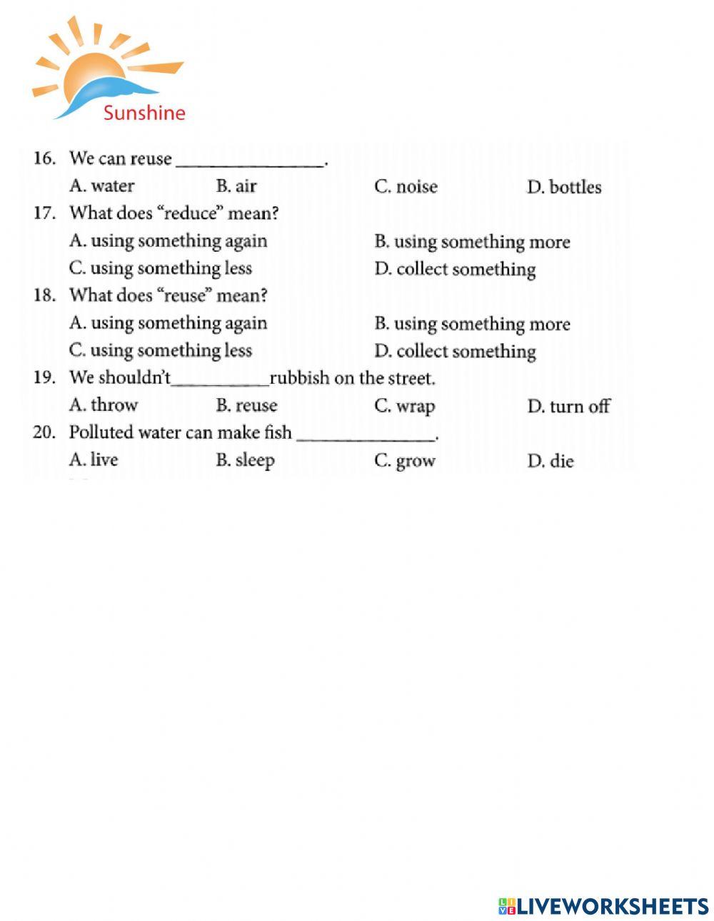 G6 - U11 - Our green world - test 1