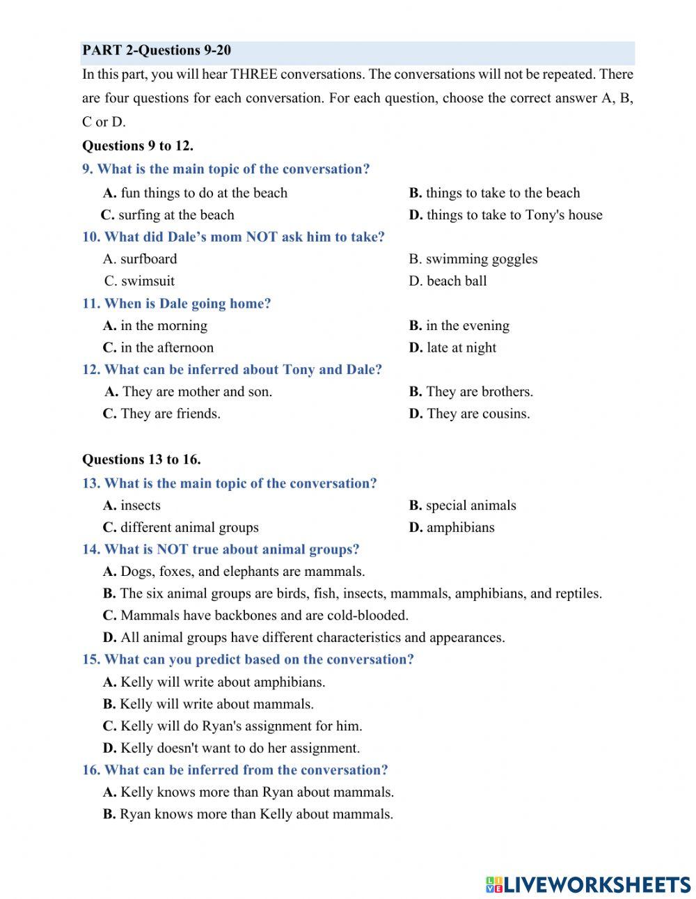 Listening practice test 2