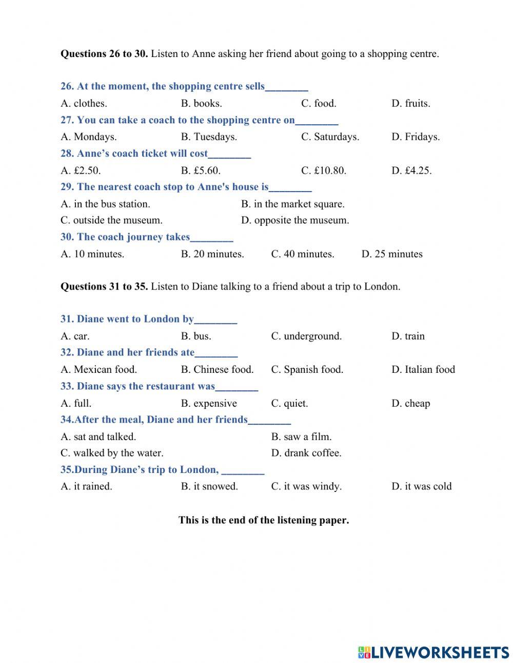 Listening practice test 2