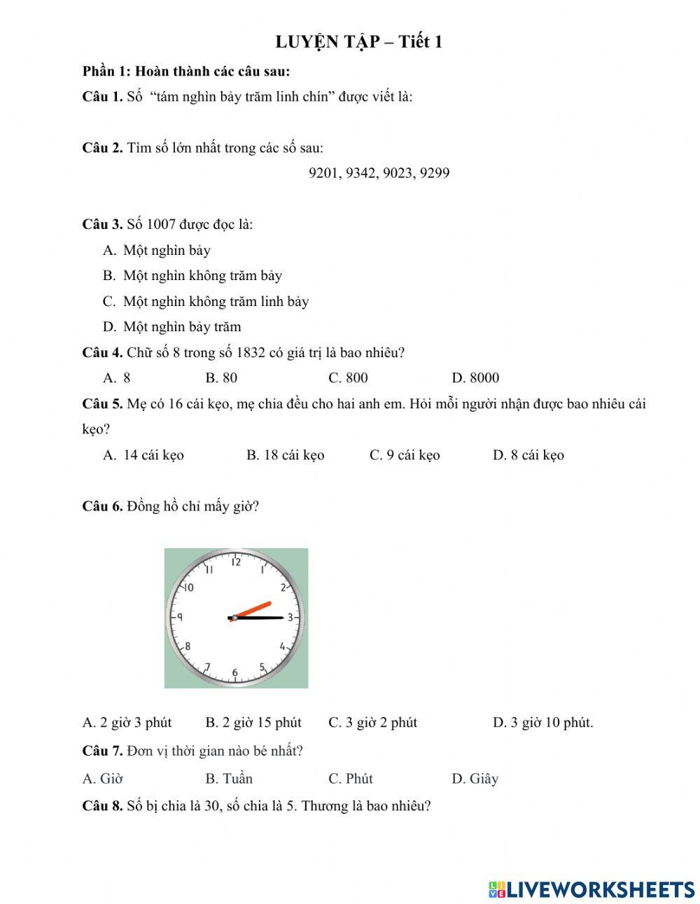 Luyện tập tiết 1