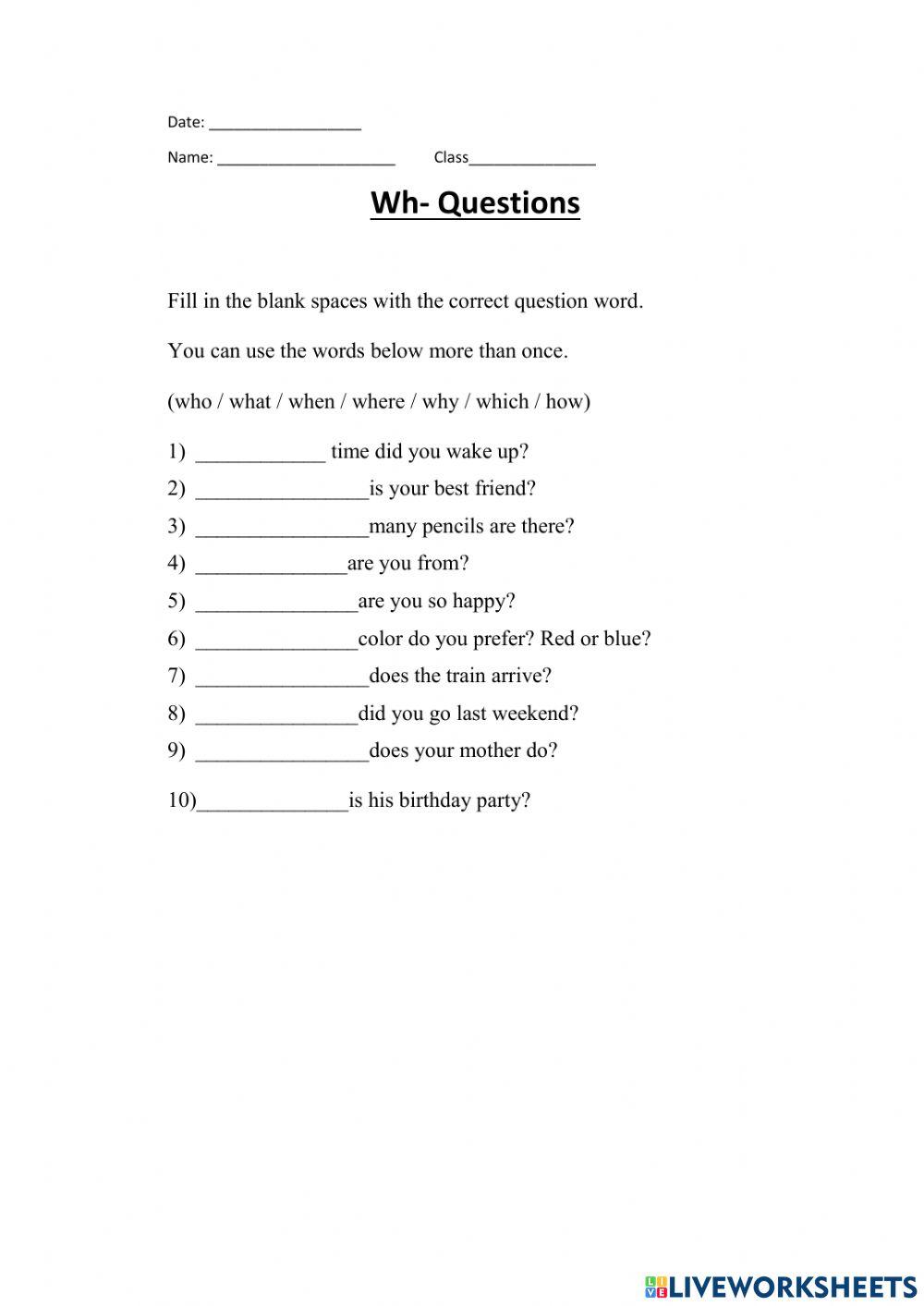 Wh questions 1954496 | avitalev55 | Live Worksheets