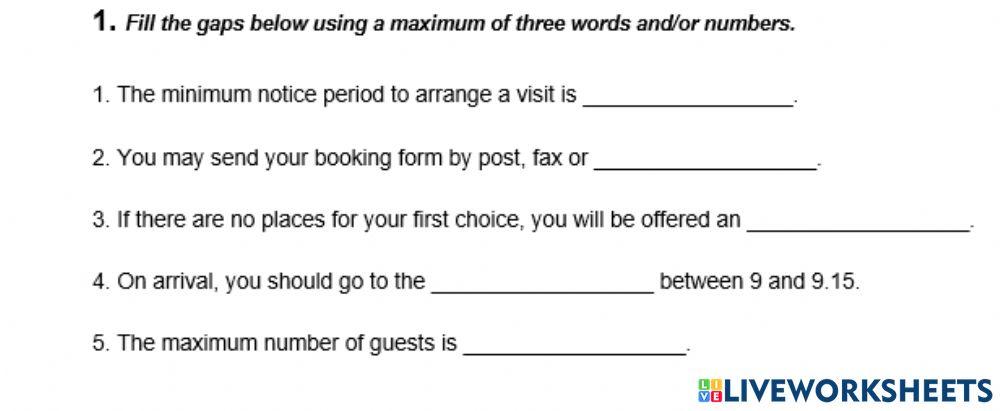 IELTS Listening Practice Exercise 1