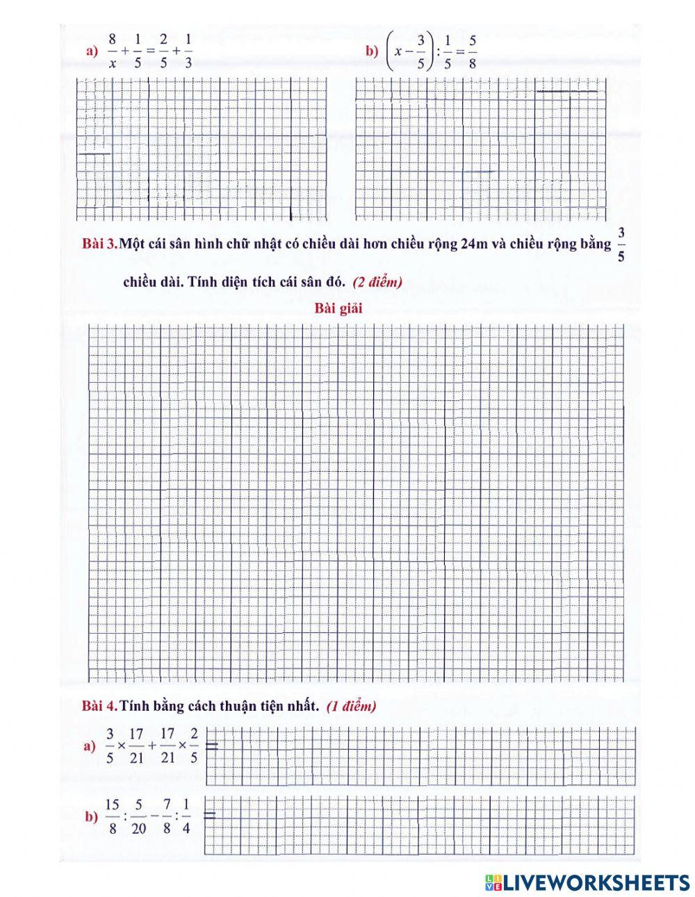 Toán 4 - Đề kiểm tra HK2 (đề 4)
