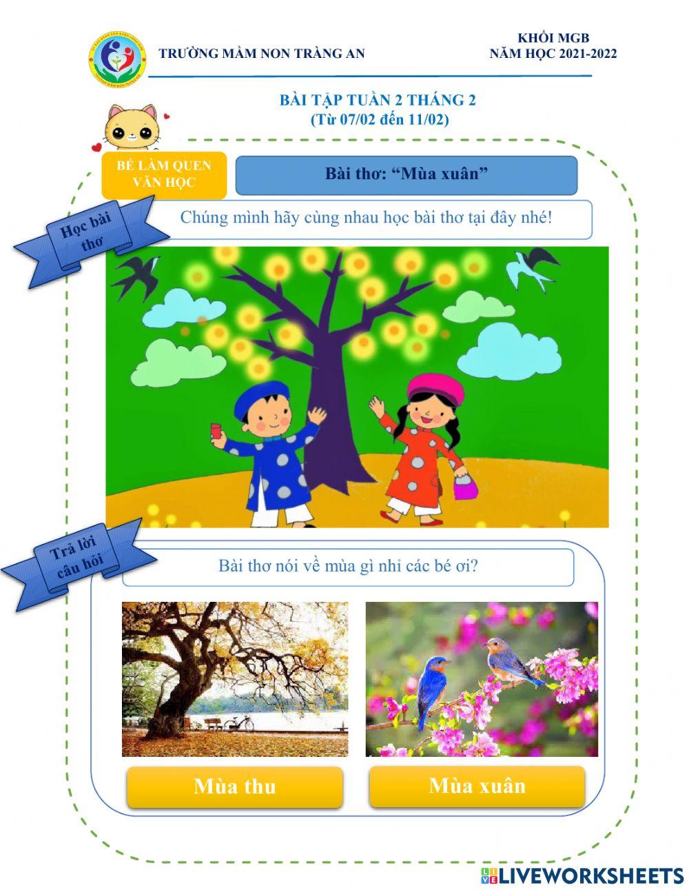 Bài thơ: Mùa xuân